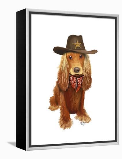 Cocker Spaniel Cowboy-Fab Funky-Framed Stretched Canvas