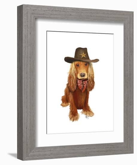 Cocker Spaniel Cowboy-Fab Funky-Framed Art Print