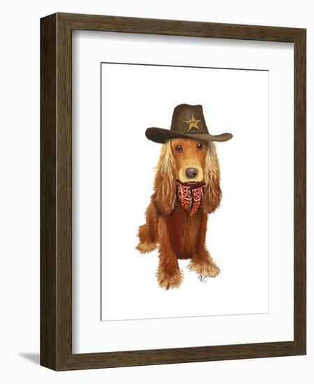 Cocker Spaniel Cowboy-Fab Funky-Framed Art Print