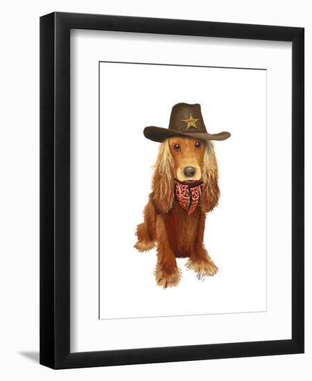 Cocker Spaniel Cowboy-Fab Funky-Framed Art Print