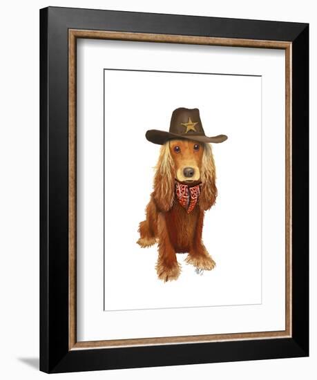 Cocker Spaniel Cowboy-Fab Funky-Framed Art Print