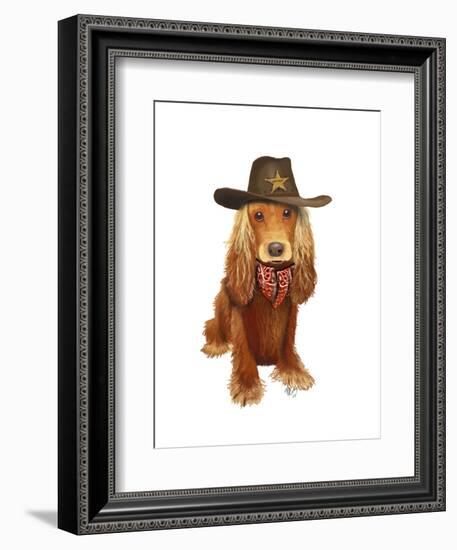 Cocker Spaniel Cowboy-Fab Funky-Framed Art Print