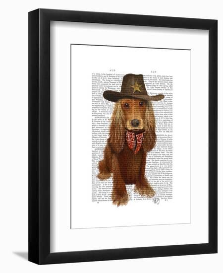 Cocker Spaniel Cowboy-Fab Funky-Framed Art Print