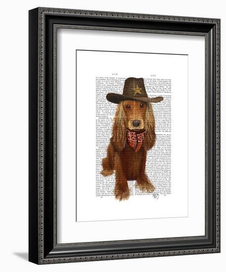 Cocker Spaniel Cowboy-Fab Funky-Framed Art Print