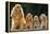 Cocker Spaniel Dogs, Adult and Puppies Sitting in a Row-null-Framed Premier Image Canvas