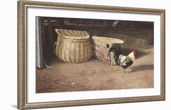 Cockerel And Baskets-Peter Munro-Framed Premium Giclee Print