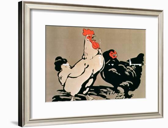 Cockerel and Hen-null-Framed Giclee Print