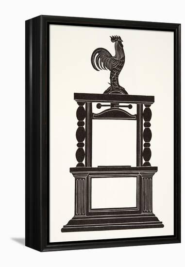 Cockerel and the Printing Press, 1926-Eric Gill-Framed Premier Image Canvas