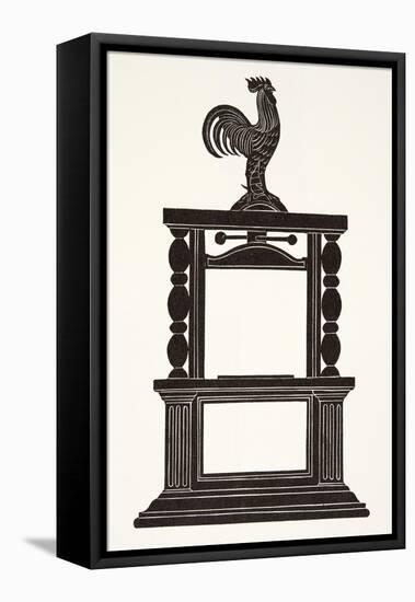 Cockerel and the Printing Press, 1926-Eric Gill-Framed Premier Image Canvas