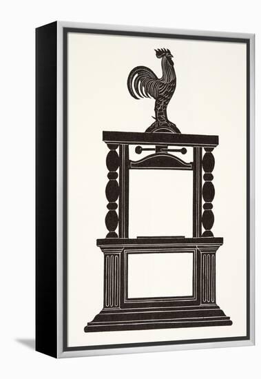 Cockerel and the Printing Press, 1926-Eric Gill-Framed Premier Image Canvas