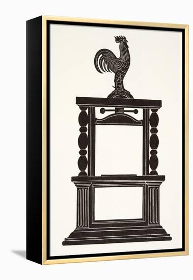 Cockerel and the Printing Press, 1926-Eric Gill-Framed Premier Image Canvas