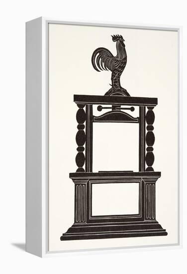 Cockerel and the Printing Press, 1926-Eric Gill-Framed Premier Image Canvas