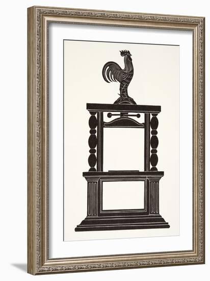 Cockerel and the Printing Press, 1926-Eric Gill-Framed Giclee Print