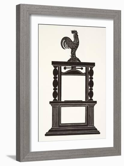 Cockerel and the Printing Press, 1926-Eric Gill-Framed Giclee Print