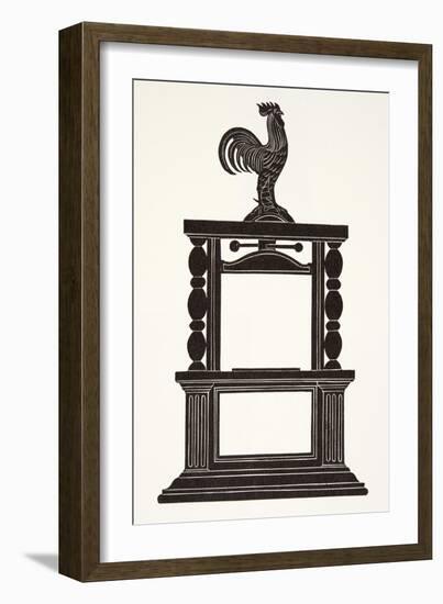 Cockerel and the Printing Press, 1926-Eric Gill-Framed Giclee Print