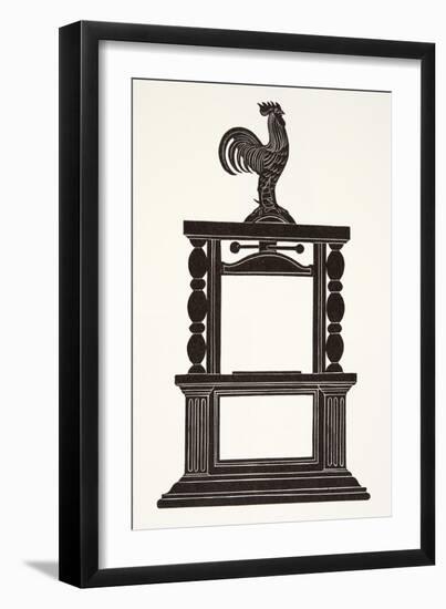 Cockerel and the Printing Press, 1926-Eric Gill-Framed Giclee Print