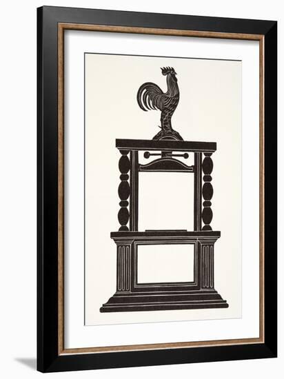 Cockerel and the Printing Press, 1926-Eric Gill-Framed Giclee Print