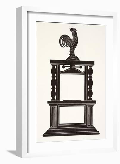 Cockerel and the Printing Press, 1926-Eric Gill-Framed Giclee Print