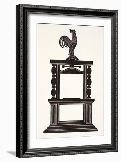 Cockerel and the Printing Press, 1926-Eric Gill-Framed Giclee Print