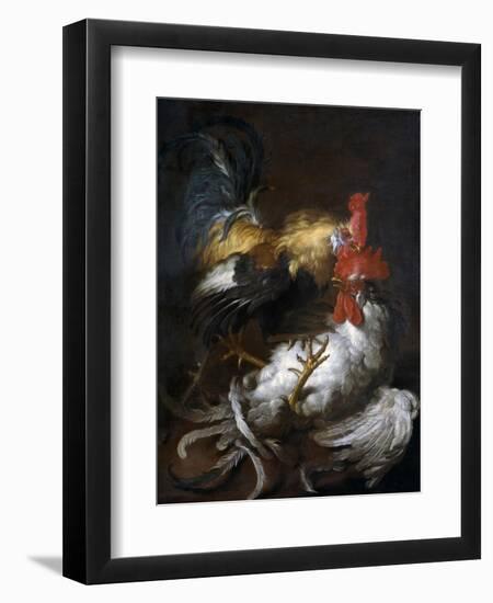 Cockfight-Giovanni (Abate Cassana) Agostino Cassana-Framed Art Print