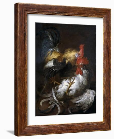 Cockfight-Giovanni (Abate Cassana) Agostino Cassana-Framed Art Print