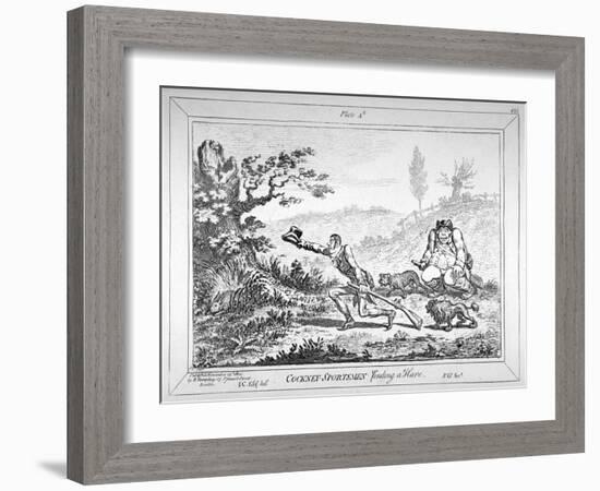 Cockney-Sportsmen Finding a Hare, 1800-James Gillray-Framed Giclee Print