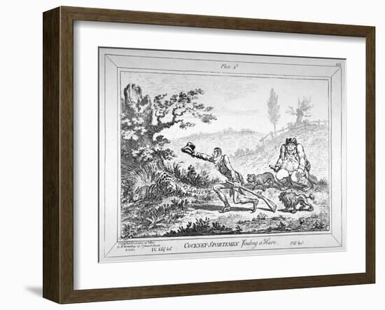 Cockney-Sportsmen Finding a Hare, 1800-James Gillray-Framed Giclee Print