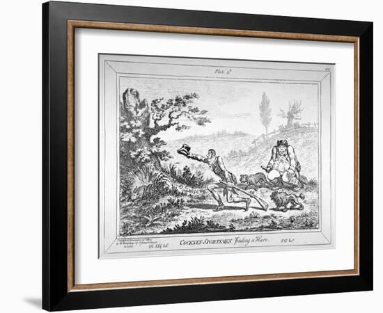 Cockney-Sportsmen Finding a Hare, 1800-James Gillray-Framed Giclee Print