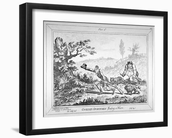 Cockney-Sportsmen Finding a Hare, 1800-James Gillray-Framed Giclee Print