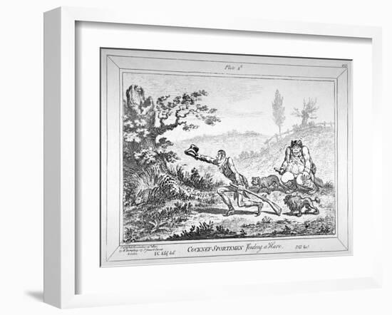 Cockney-Sportsmen Finding a Hare, 1800-James Gillray-Framed Giclee Print