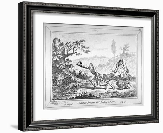 Cockney-Sportsmen Finding a Hare, 1800-James Gillray-Framed Giclee Print