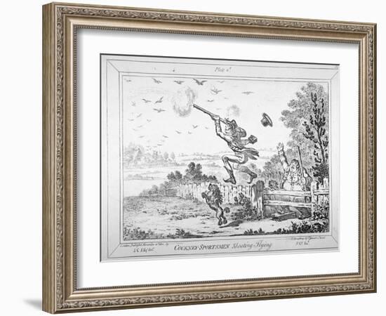 Cockney-Sportsmen Shooting Flying, 1800-James Gillray-Framed Giclee Print