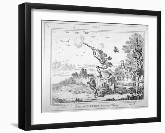 Cockney-Sportsmen Shooting Flying, 1800-James Gillray-Framed Giclee Print