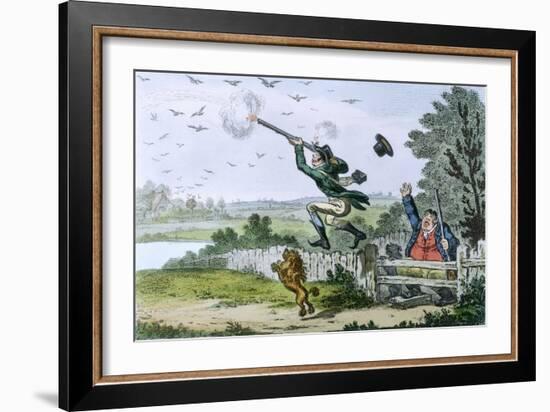 Cockney Sportsmen: Shooting Flying, Engraved by James Gillray (1757-1815) 1800-Isaac Cruikshank-Framed Giclee Print