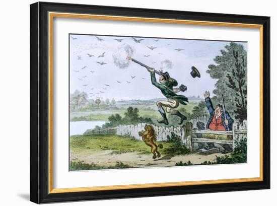 Cockney Sportsmen: Shooting Flying, Engraved by James Gillray (1757-1815) 1800-Isaac Cruikshank-Framed Giclee Print