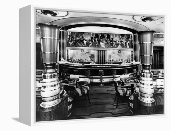 Cocktail Bar on SS Queen Mary-null-Framed Premier Image Canvas