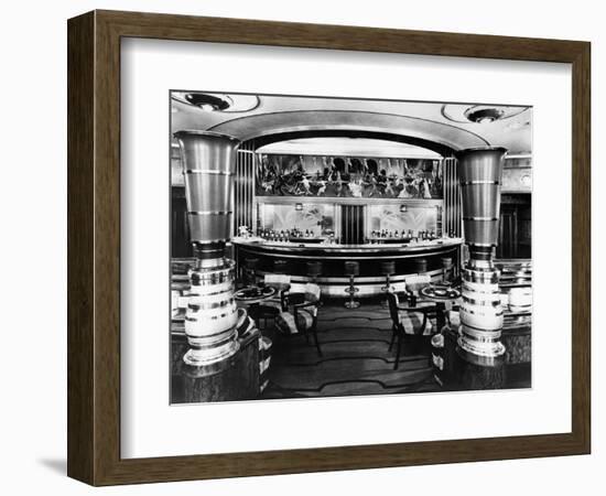 Cocktail Bar on SS Queen Mary-null-Framed Photographic Print