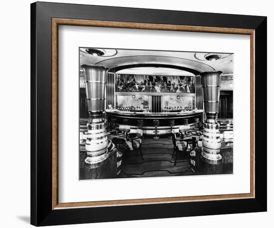 Cocktail Bar on SS Queen Mary-null-Framed Photographic Print