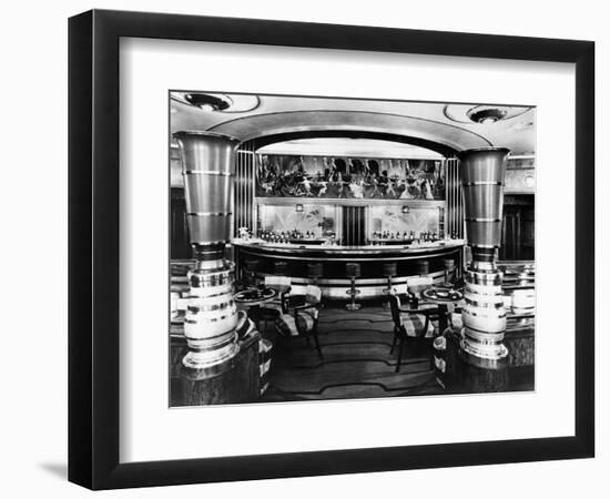 Cocktail Bar on SS Queen Mary-null-Framed Photographic Print