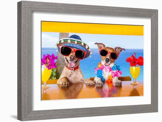 Cocktail Dogs-Javier Brosch-Framed Photographic Print