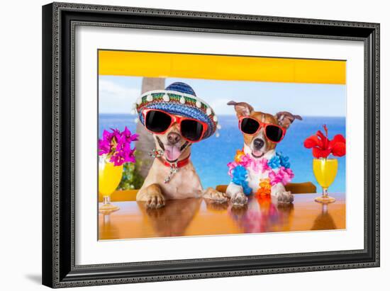 Cocktail Dogs-Javier Brosch-Framed Photographic Print