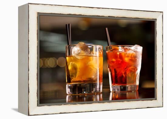 Cocktail in the Bar-maksheb-Framed Premier Image Canvas