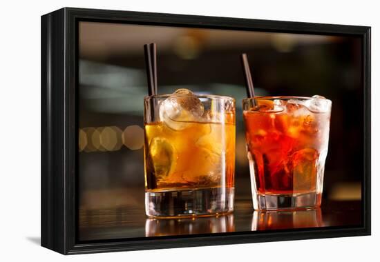 Cocktail in the Bar-maksheb-Framed Premier Image Canvas