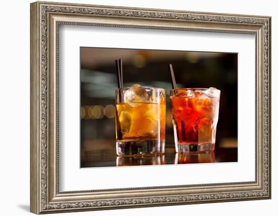 Cocktail in the Bar-maksheb-Framed Photographic Print