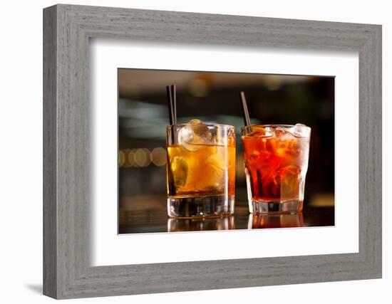 Cocktail in the Bar-maksheb-Framed Photographic Print