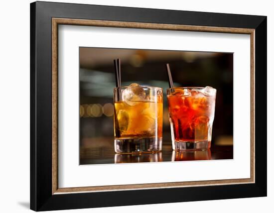 Cocktail in the Bar-maksheb-Framed Photographic Print