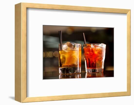 Cocktail in the Bar-maksheb-Framed Photographic Print