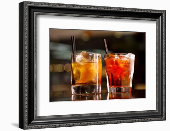 Cocktail in the Bar-maksheb-Framed Photographic Print