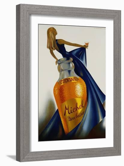 Cocktail Michel Doux Baiser Advertising Poster-S. Henchoz-Framed Giclee Print