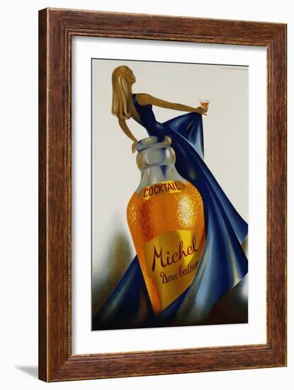 Cocktail Michel Doux Baiser Advertising Poster-S. Henchoz-Framed Giclee Print